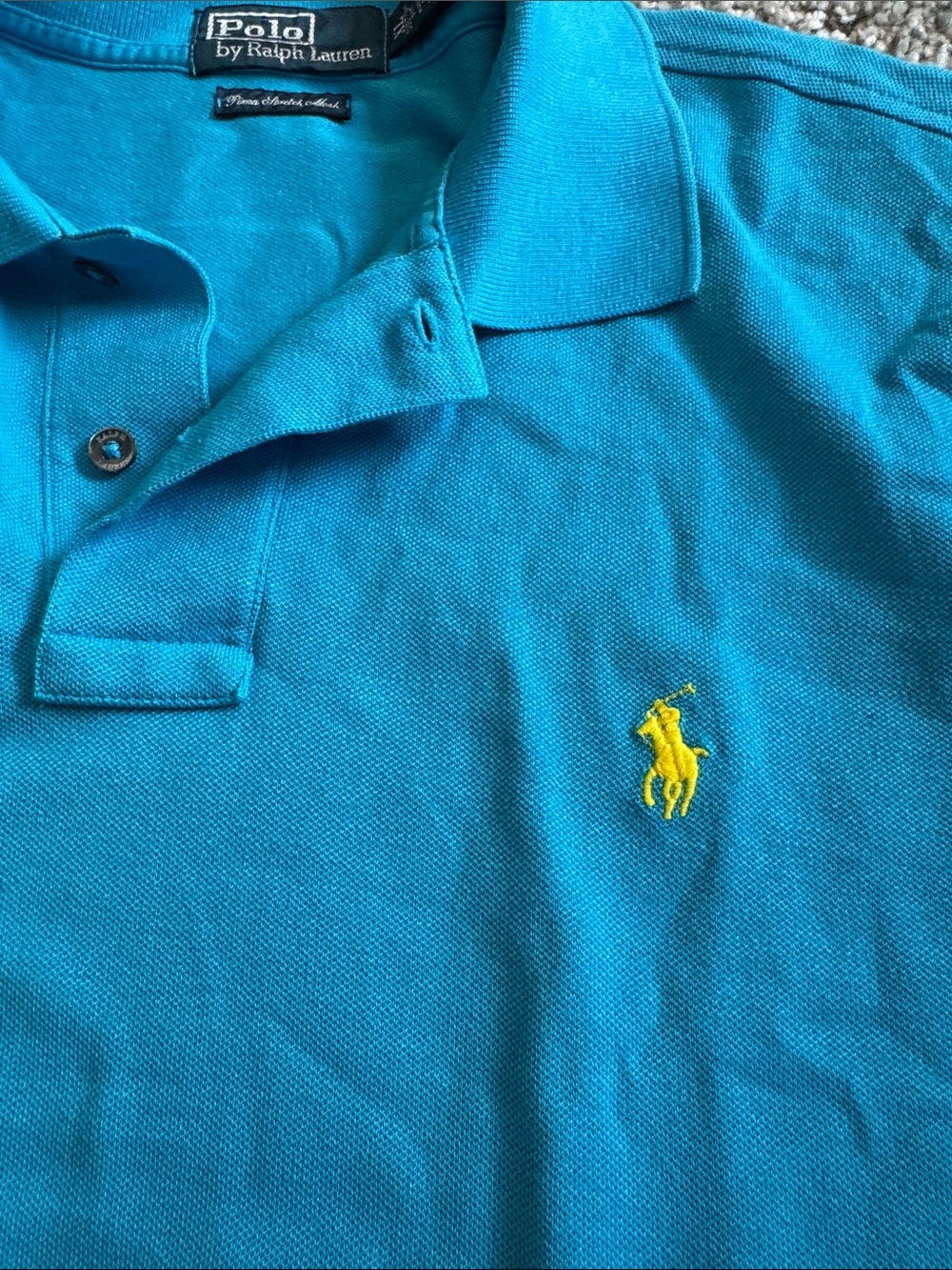 Polo by Ralph Lauren Bright Turquoise Short-Sleeve Polo with Yellow Pony - Picture 5 of 7